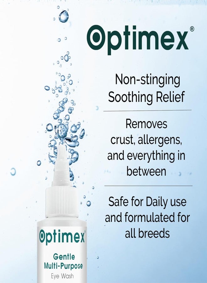 Optimex غسول أوبتيمكس اللطيف متعدد الأغراض للعيون للكلاب والقطط - 118 مل - يساعد في علاج التهابات العين، والاحمرار، والتهيج، وبقع الدموع، والإفرازات - يدعم علاج التهاب الملتحمة، والتهاب الملتحمة، وجفاف العين - تركيبة بيطرية - Image 3